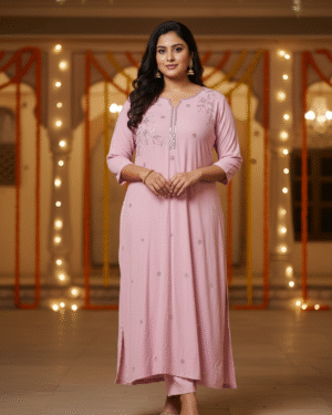 Woven long Kurta Top  with embroidery Size 46